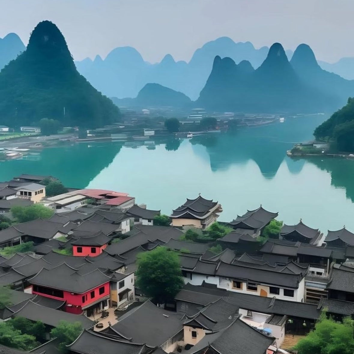 Guilin/Yangshuo Day Tour: Xingping Ancient Town, 20 RMB Viewpoint, Yulong River Bamboo Raft & Xianggong Mountain